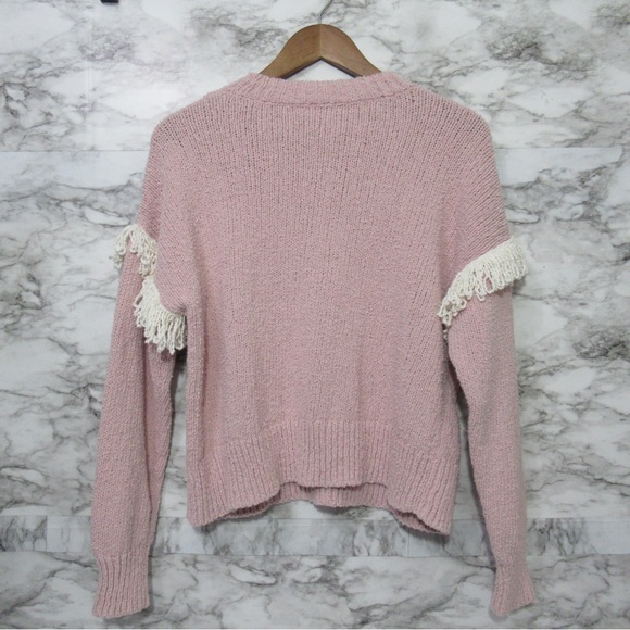 Madewell Montford Fringe Knit Sweater Size Medium - Picture 5 of 12